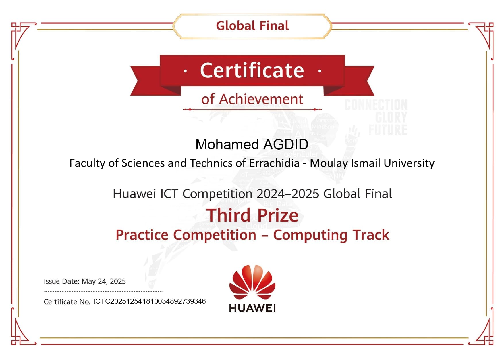 Huawei ICT Competition 2025 – Computing Track Third Prize
