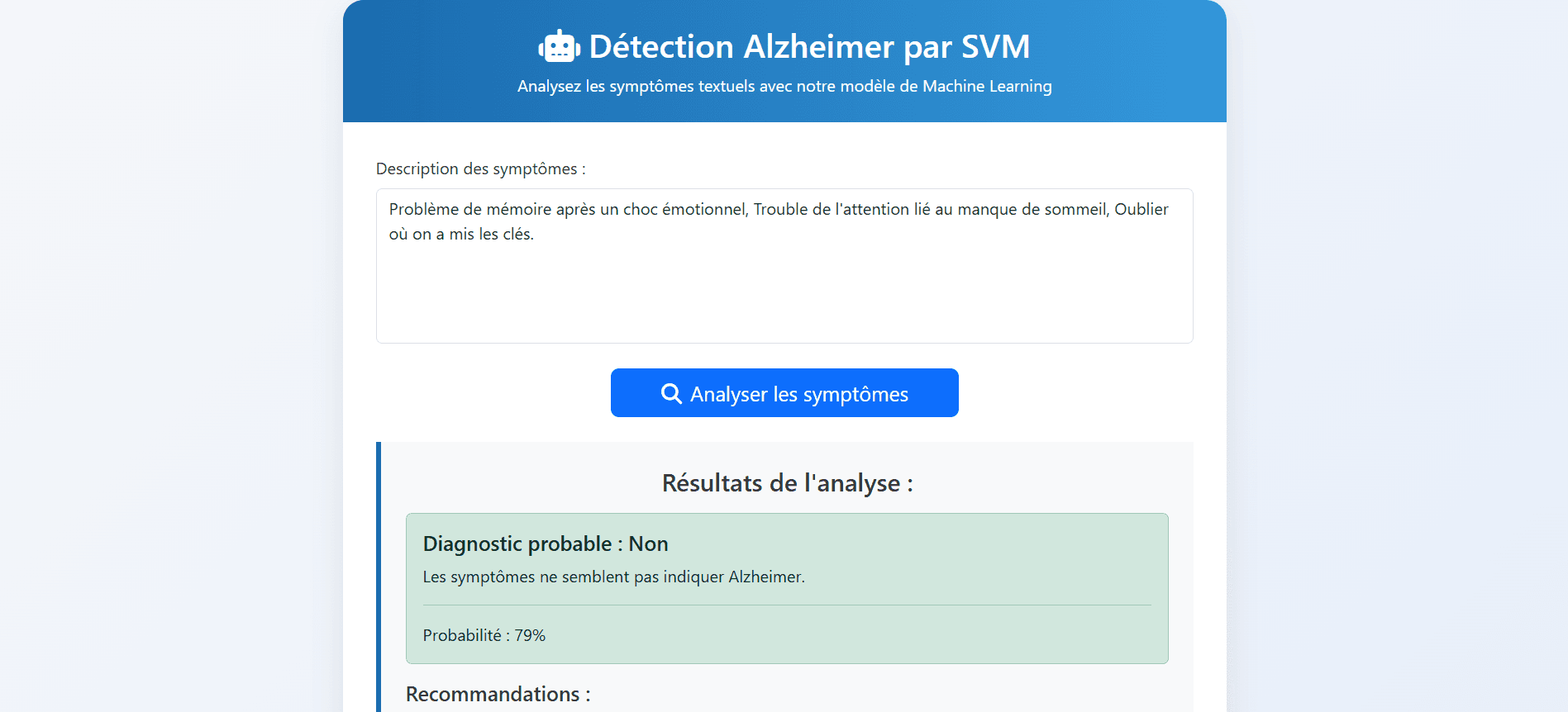 Symptom entry and analysis