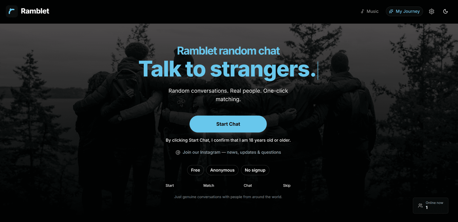 Ramblet: Ramblet landing page